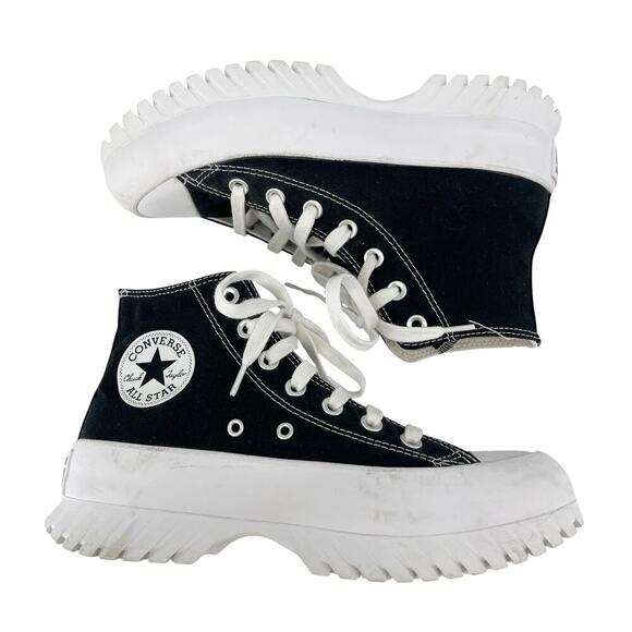 Converse All Star Lugged High Top Sneaker Women's Size 8 Black White Mens 6 - Picture 3 of 7